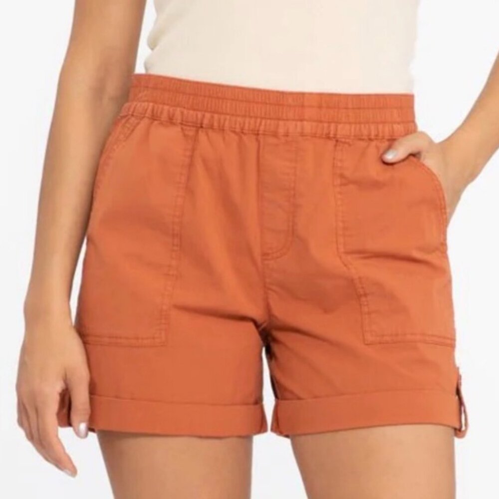 Sanctuary Shorts Womens 30 Large Rust Orange Pockets Roll Tab Cotton Stretch